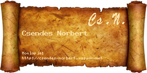 Csendes Norbert névjegykártya